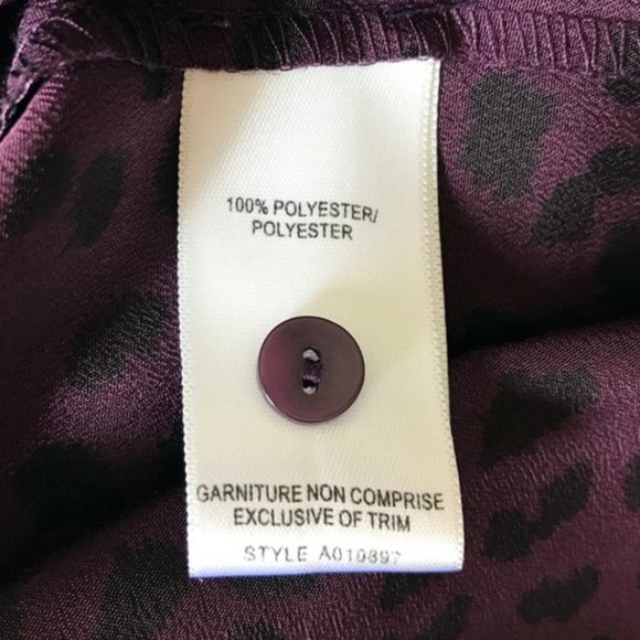 🛍 2 for $25! 🛍 JACOB - Magenta / Purple Animal Print Button Down Blouse - Picture 4 of 6
